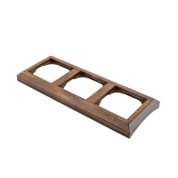 Рамка 3 местная деревянная под электрику JUNG/ABB Basic 55 на бревно D260, орех, DecoWood СМО553-260