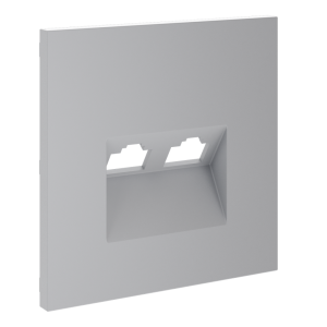 Лицевая панель для розетки компьютерной 2-ой RJ45+RJ45 Cat.6, Серый, S70 Voltum VLS001416