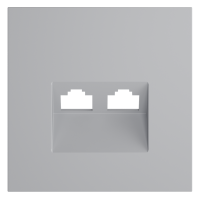 Лицевая панель для розетки компьютерной 2-ой RJ45+RJ45 Cat.6, Серый, S70 Voltum VLS001416
