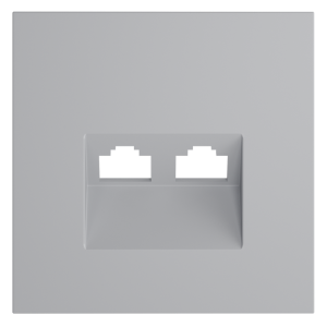 Лицевая панель для розетки компьютерной 2-ой RJ45+RJ45 Cat.6, Серый, S70 Voltum VLS001416