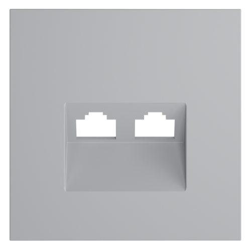 Лицевая панель для розетки компьютерной 2-ой RJ45+RJ45 Cat.6, Серый, S70 Voltum VLS001416