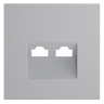 Лицевая панель для розетки компьютерной 2-ой RJ45+RJ45 Cat.6, Серый, S70 Voltum VLS001416