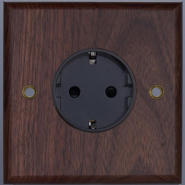 Розетка с З/К (внутренний монт.), Oрех, Zaragoza Salvador WBY3B3A10