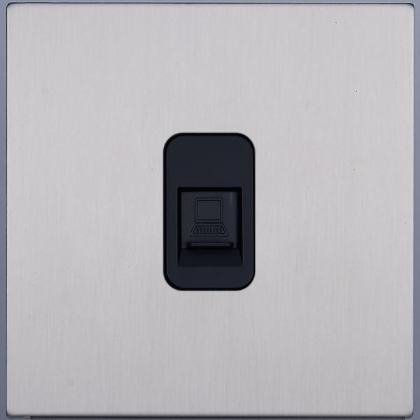 Розетка компьютерная RJ45 (внутренний монт.), Никель, Asturias Salvador SJAN55CC13 Розетка компьютерная RJ45 (внутренний монт.), Никель, Asturias Salvador SJAN55CC13