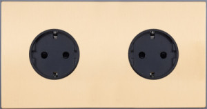 Розетка 2-ая с З/К (внутренний монт.), Золото, Asturias Salvador SJAN33CC11