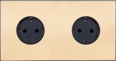 Розетка 2-ая с З/К (внутренний монт.), Золото, Asturias Salvador SJAN33CC11