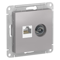 Розетка комп.+тв. RJ45+TV Cat. 5e, Алюминий, AtlasDesign SE ATN000389
