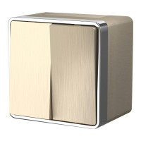 Выключатель 2 кл., герметичный IP44, Шампань рифленный, Gallant Werkel W5020210