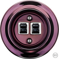 Розетка комп. фарфоровая RJ45 cat.5е, фиолетовый металлик, Katy Paty PEMAGsCat5e 