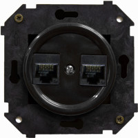 Розетка пластик компьютерная RJ45 (внутренний монт.), Чёрный, Шедель Bironi B3-302-23