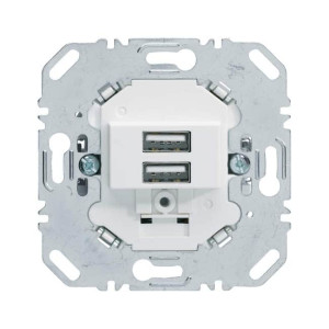Механизм розетки USB для зарядки, Белый, Berker 260209
