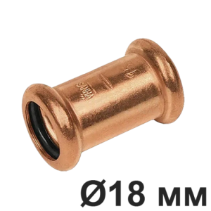 Муфта соединительная для труб D18 мм., Медь натуральная, Villaris-Loft Natural Premium 30418xx