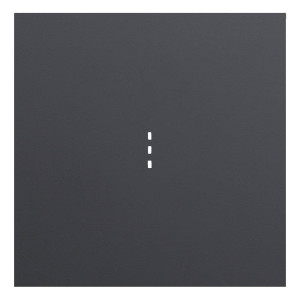 Лицевая панель выключателя 1 кл. с подсветкой, Черный сатин, Rikett 35602 MB