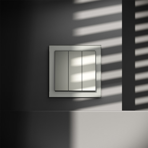 Выключатель 3-кл, Сталь, S70 Voltum VLS030105