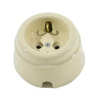Ретро розетка керамическая с З/К, Слоновая кость, Арбат Interior Electric SCIE/W-02