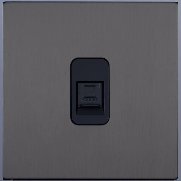 Розетка компьютерная RJ45 (внутренний монт.), Сатин, Asturias Salvador SJAN44CC13