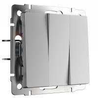 Выключатель 3 кл., Серебряный, Werkel W1130006