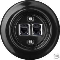 Розетка комп. фарфоровая RJ45 cat.6е, черный глянцевый, Katy Paty NIGsCat6 
