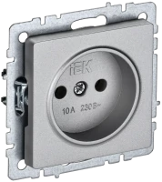 Розетка без З/К без шторок, Алюминий, Brite IEK BR-R10-10-K47