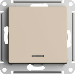 Выключатель 1 кл. проходной с подсветкой, Песочный, AtlasDesign SE ATN001263