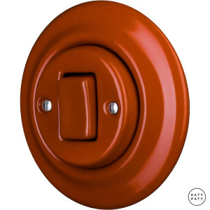 Ретро диммер фарфоровый, красно-коричневый глянцевый, Katy Paty OPAURGWds