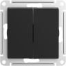 Выключатель 2 кл., влагозащищенный IP44, Карбон, AtlasDesign Aqua SE ATN441051