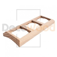 Рамка 3 местная под электрику ABB Basic 55 на бревно D280, ясень без тонировки, DecoWood СМ553-280
