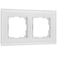 Рамка 2 местная стекло soft-touch, Белый матовый, Senso Werkel W0023101
