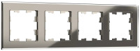 Рамка 4 местная, стекло, Дымчатый, Brite IEK BR-M42-G-K30