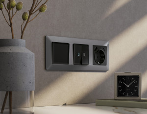 Рамка 4 местная пластик, Сталь матовый, ALFA Line Ambrella Volt AF110504