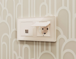 Рамка 2 местная стекло органическое, Бежевый, ALFA Arctic Ambrella Volt AF580302