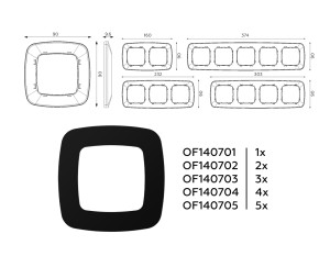 Рамка 2 местная пластик, Черный матовый, OMEGA Ecta Ambrella Volt OF140702