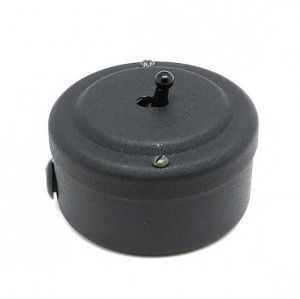 Выключатель тумблерный 1 кл. перекрестный, металл, Чёрный муар, Petrucci 307VMR