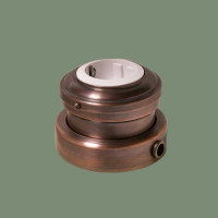 Ретро розетка медь с З/К и шторками, светлая медь, Romatti R243-8-12