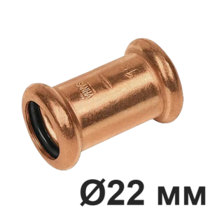 Муфта соединительная для труб D22 мм., Медь натуральная, Villaris-Loft Natural Premium 30422xx