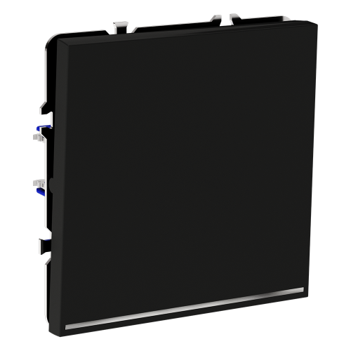 Выключатель проходной 1кл. с подсв., Черный матовый, Voltum S70 VLS010408