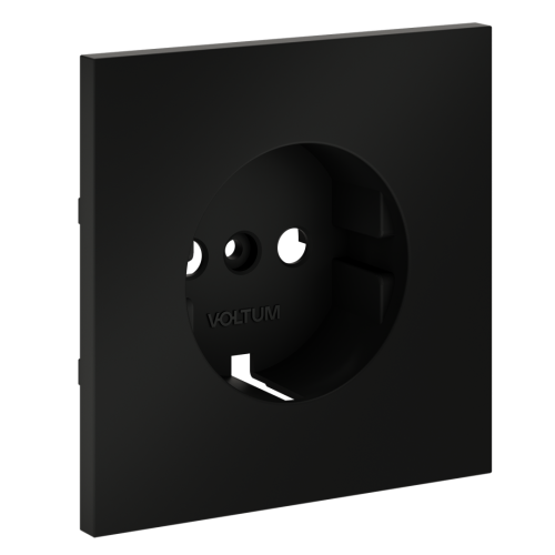 Лицевая панель для розетки с З/К, Черный матовый, S70 Voltum VLS000608