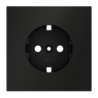Лицевая панель для розетки с З/К, Черный матовый, S70 Voltum VLS000608