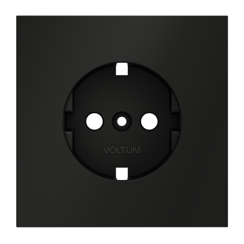 Лицевая панель для розетки с З/К, Черный матовый, S70 Voltum VLS000608