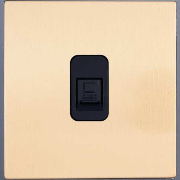 Розетка компьютерная RJ45 (внутренний монт.), Золото, Asturias Salvador SJAN33CC13 Розетка компьютерная RJ45 (внутренний монт.), Золото, Asturias Salvador SJAN33CC13