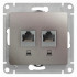 Розетка компьютерная 2-ая RJ45 Cat. 5e, Платина, Glossa SE GSL001285KK