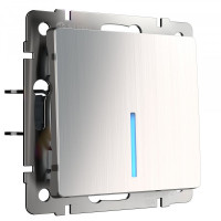 Выключатель 1 кл. с подсветкой, Глянцевый никель, Werkel W1110102