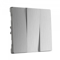 Лицевая панель выключателя 3 кл., Серебряный рифленый, Werkel W1139009