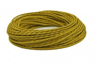 Ретро кабель витой 3x4 Шафран, Interior Wire ПРВ3400-ШФР (1 метр)