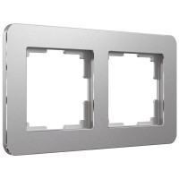 Рамка 2 местная металл, Алюминий, Platinum Werkel W0022606