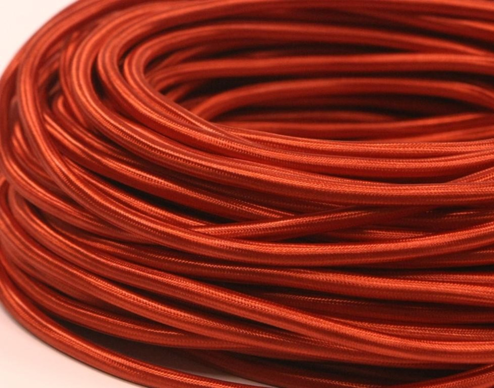 Ретро кабель круглый 3x1,5 Красный шёлк, Interior Wire ПДК3150-КРШ (1 метр)