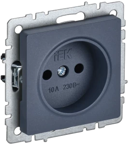 Розетка без З/К без шторок, Маренго, Brite IEK BR-R10-10-K35