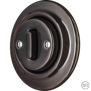 Ретро диммер фарфоровый, коричневый глянцевый, Katy Paty BRGSldm