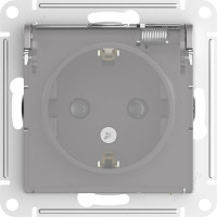 Розетка с З/К с крышкой, влагозащищенная IP44, Алюминий, AtlasDesign Aqua SE ATN440346