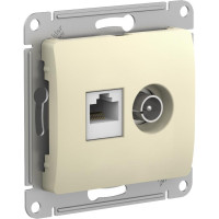 Розетка комп.+тв. RJ45+TV Cat. 5e, Бежевый, Glossa SE GSL000289